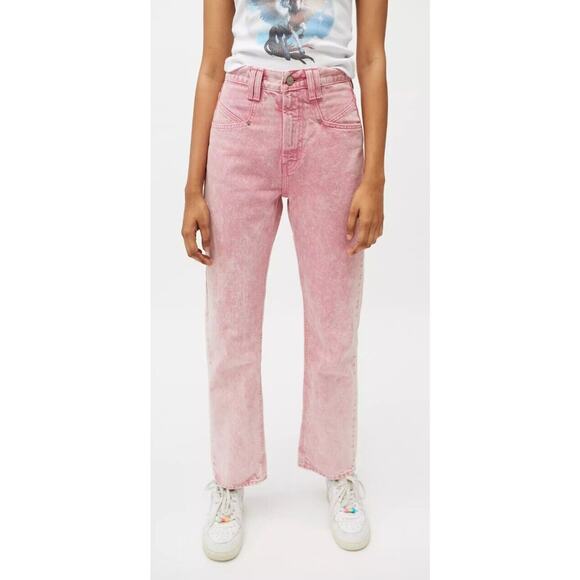 NWT BGD urban outfitters pink jeans high rise Cowboy Jeans Size 24 - Picture 2 of 11